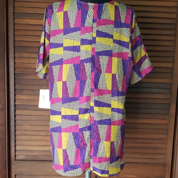 LuLaRoe Colorful Overlay Blouse Women's Size Medium NWT - Picture 3 of 7